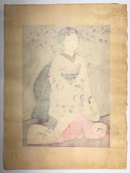 Morita Kohe Woodblock Print x 4：Four Maiko Dancers Bijin-ga