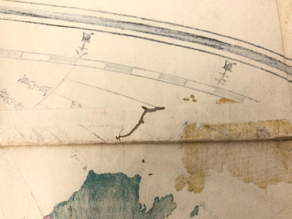 Japanese woodblock print x2: Officially Authorized Illustrated World Map, 1873