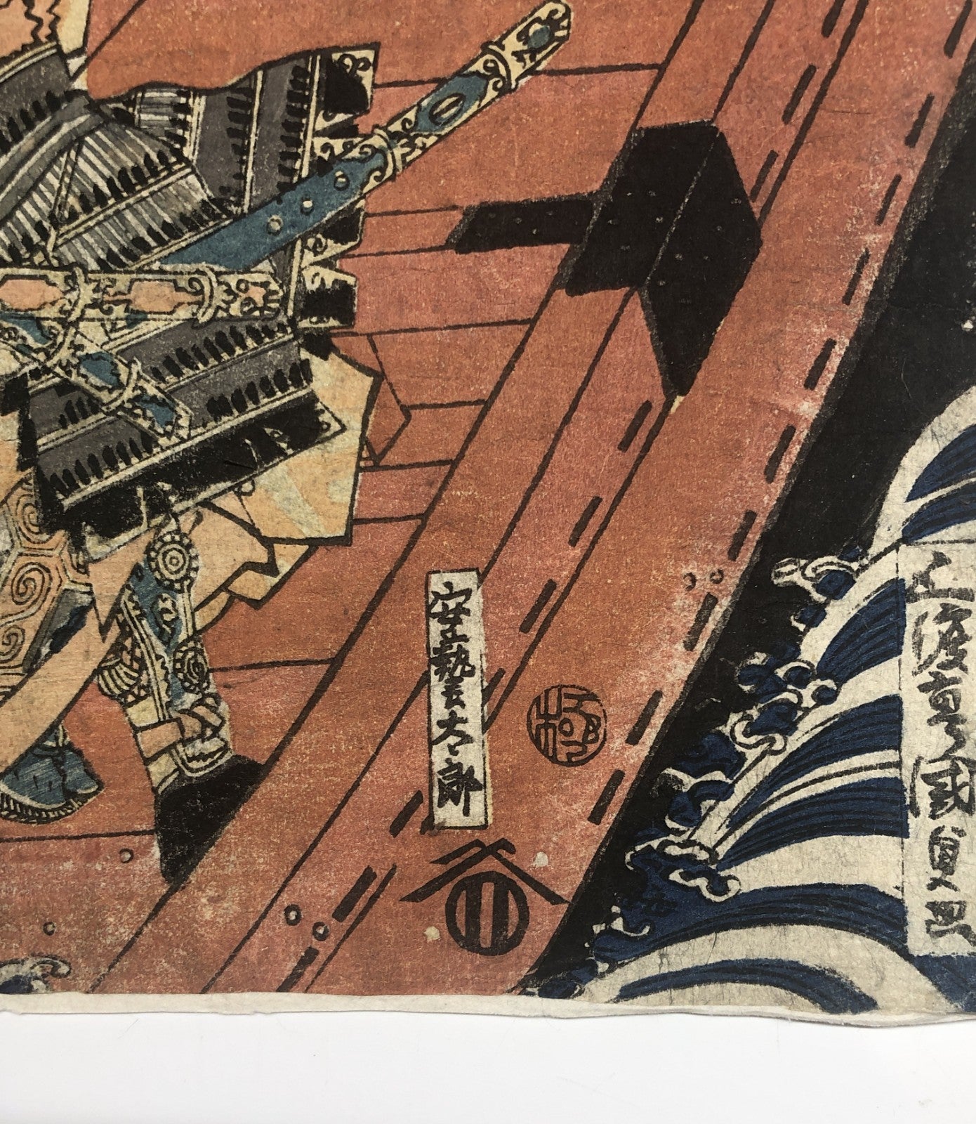 Kunisada I Woodblock Print Tritych: Depiction of the Battle of Dan-no-ura