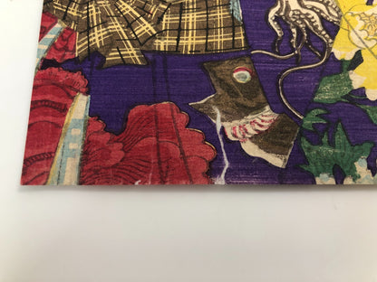 Chikashige Woodblock Print triptych:Tenpo Suikoden Tattoo Meiji era Kabuki actor