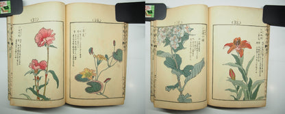 Bairei Woodblock Print Book: "Thousand Flowers" #1, First edition, Unsodo 1891