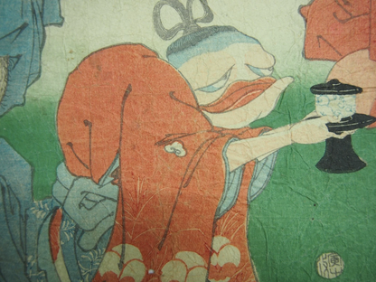Yoshitoshi Woodblock Print: Fukushima Masamori Exterminating Monster, Ghost 1866