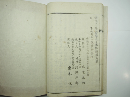Kyosai Woodblock Print Book x4 Set: Kyosai's Paintings Collection 1887 Ukiyo-e