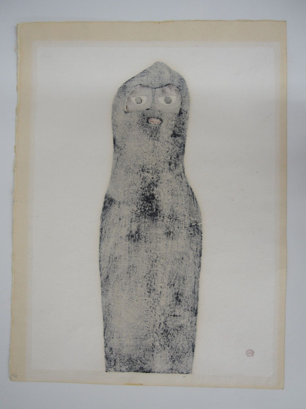 Azechi Umetaro Woodblock Print: "Man in Snow" 1958 AP Edition Signed