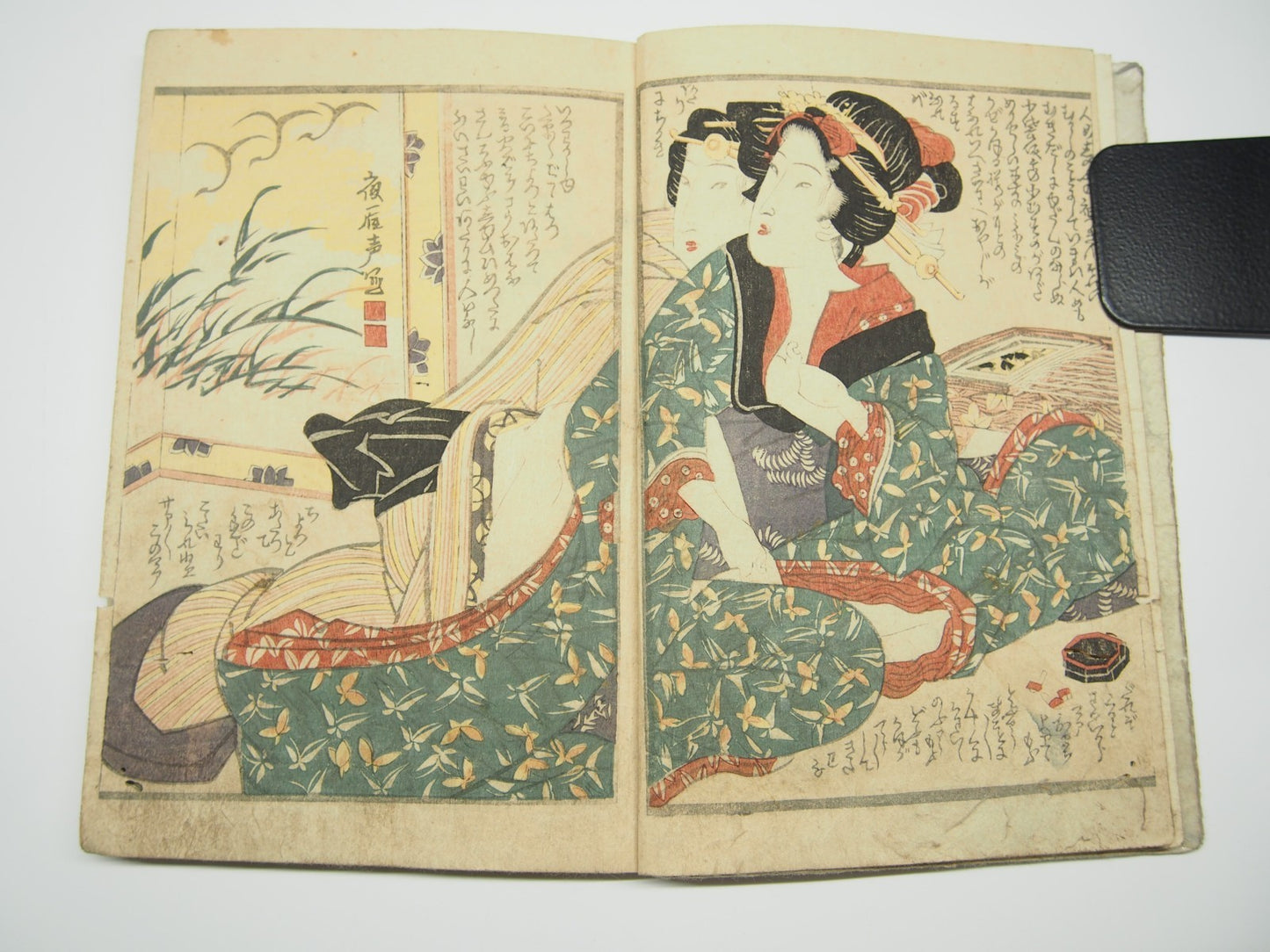 Eisen Woodblock Print Book vol.1-3: Erotic Shunga "Makura Byobu" ca. 1822