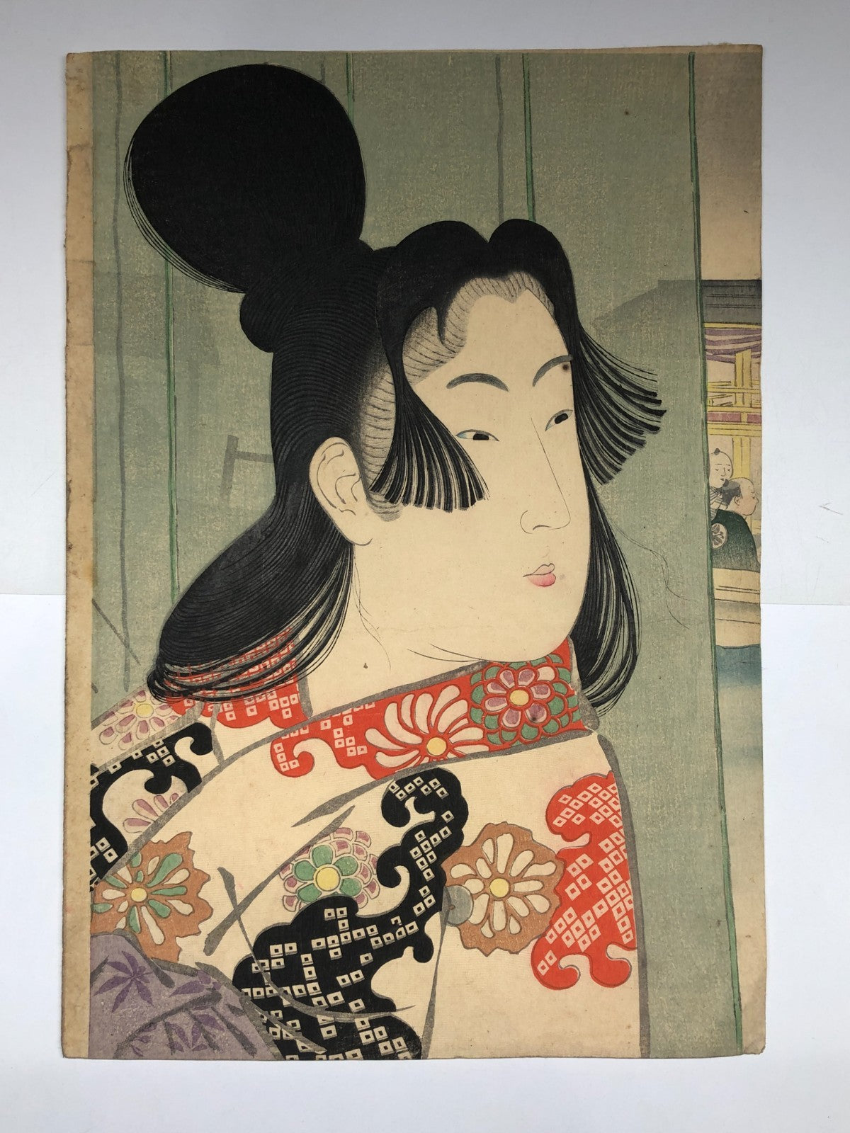 Kiyochika Woodblock Print Triptych: Beauty at the time of Jōō and Manji era 1896