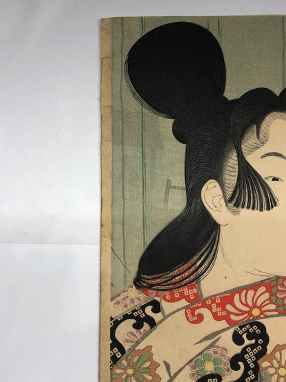 Kiyochika Woodblock Print Triptych: Beauty at the time of Jōō and Manji era 1896