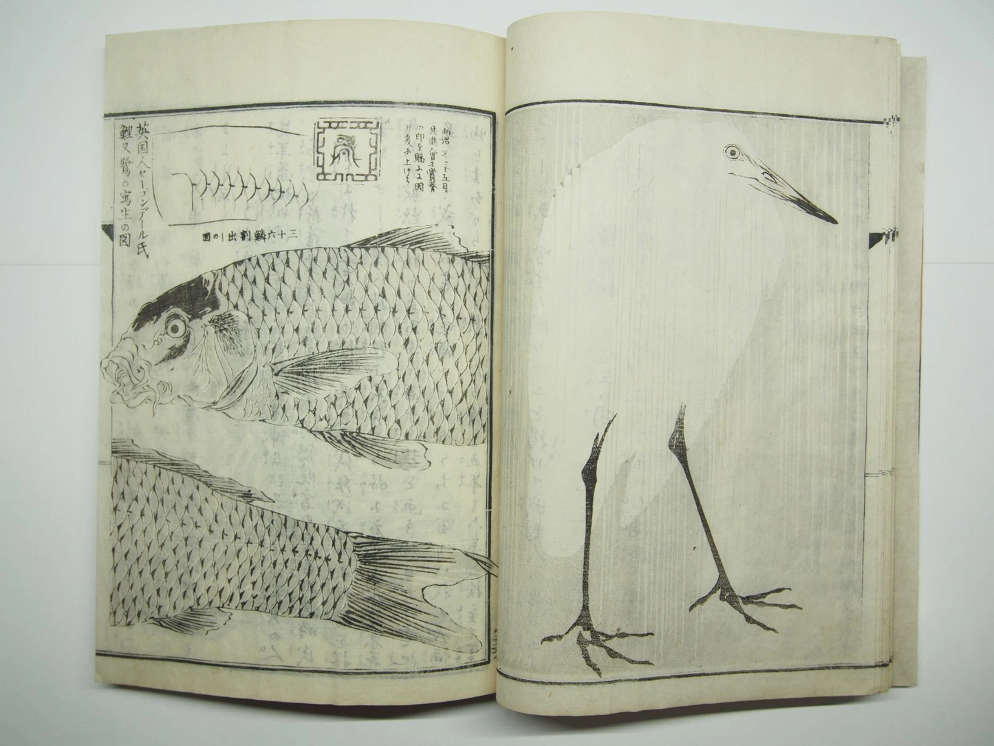 Kyosai Woodblock Print Book x4 Set: Kyosai's Paintings Collection 1887 Ukiyo-e