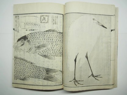 Kyosai Woodblock Print Book x4 Set: Kyosai's Paintings Collection 1887 Ukiyo-e