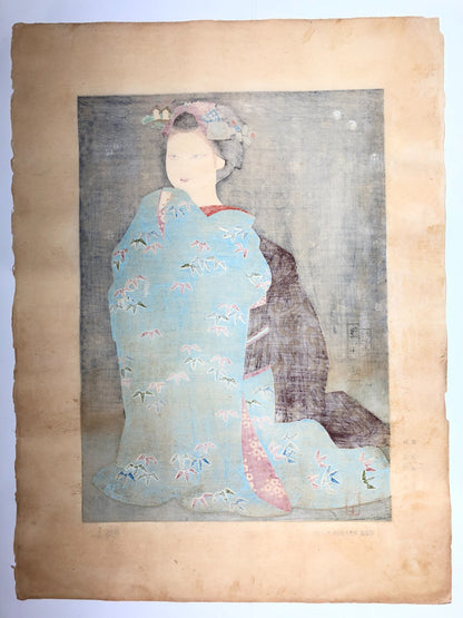 Morita Kohe Woodblock Print x 4：Four Maiko Dancers Bijin-ga