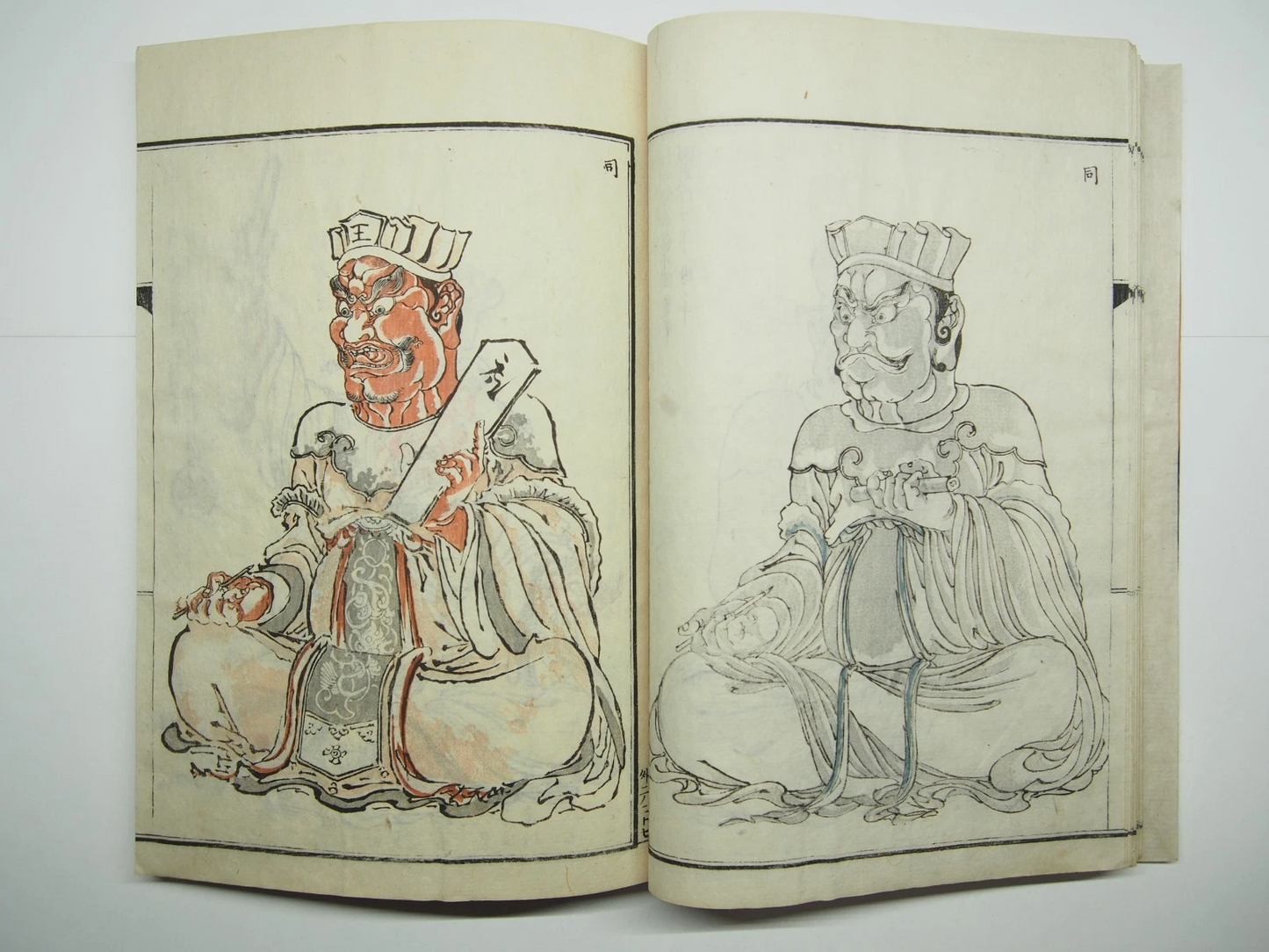 Kyosai Woodblock Print Book x4 Set: Kyosai's Paintings Collection 1887 Ukiyo-e