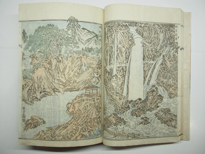 Kyosai Woodblock Print Book x4 Set: Kyosai's Paintings Collection 1887 Ukiyo-e
