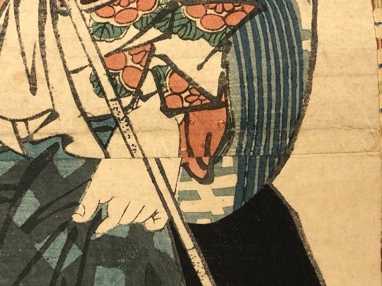 Eizan Woodblock Print Vertical Diptych:Beauty carrying a lantern,Edo era,Ukiyo-e