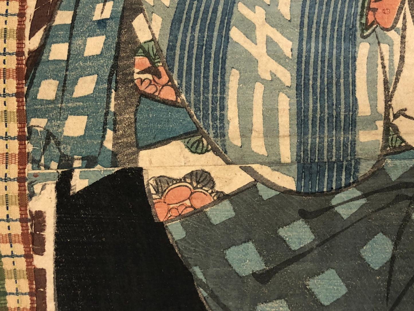 Eizan Woodblock Print Vertical Diptych:Beauty carrying a lantern,Edo era,Ukiyo-e