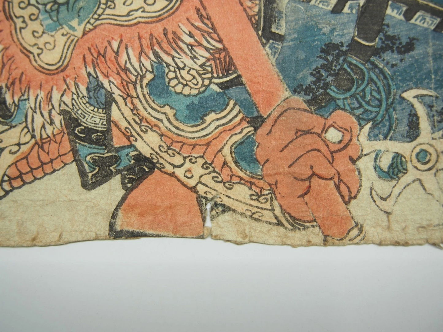 Kuniyoshi Woodblock Print: Water Margin Hero Nine-Dragoned Shi Jin, Tattoo