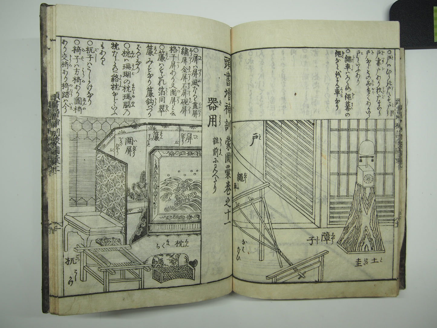 Woodblock Print Book x10 (Vol. 1-21): Kinmo Zui Illustrated Encyclopedia 1789